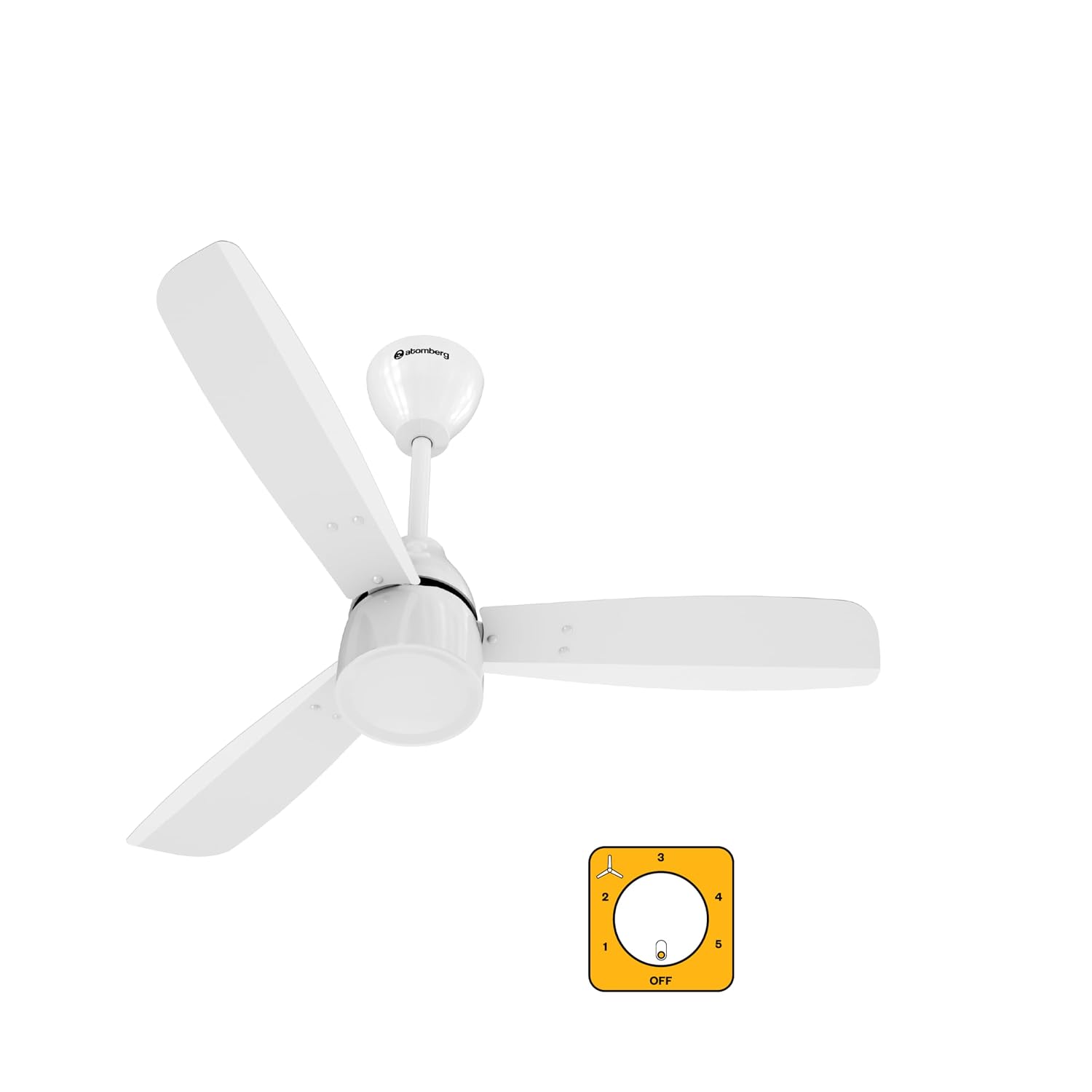 Atomberg Renesa Prime Remote|High Air Delivery|LED Speed Indicator|Low Noise|Sleek Design with 3 Year Warranty BLDC Motor with Remote 1200 mm Ceiling Fan (5 Star | Gloss White | Pack of 1)